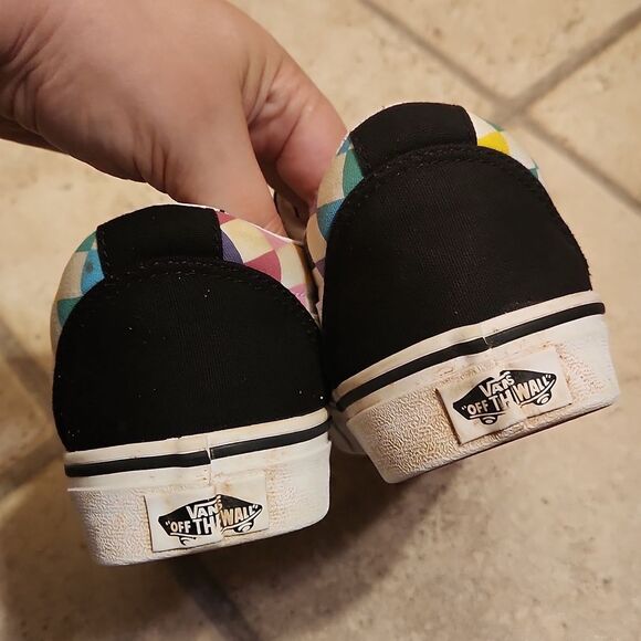 Vans Women's Rainbow Colors Checkered Skater Shoes Size 7 - Picture 5 of 10